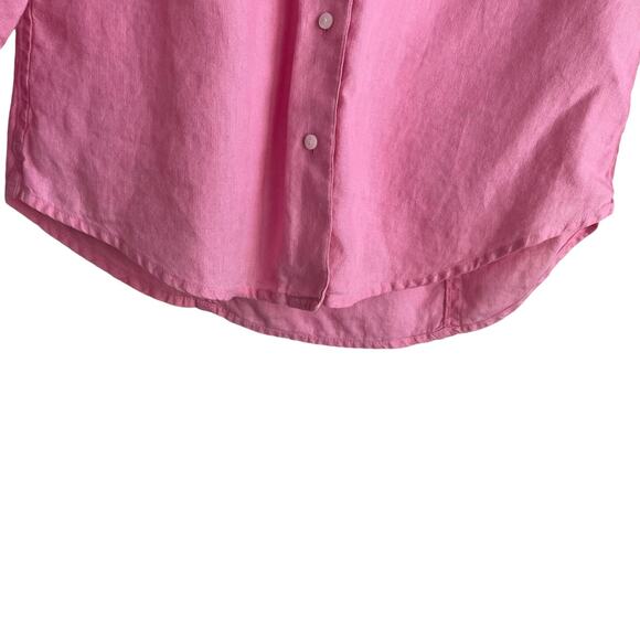 Vintage Talbots Women‎ Top SP Irish Linen Button Up Preppy Coastal Office Travel - Picture 7 of 10